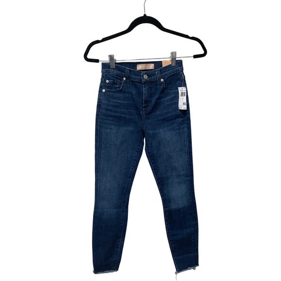 7 For All Mankind Luxe Vintage High Rise Raw Hem Ankle Skinny Jeans Size‎ 23 - Picture 5 of 7